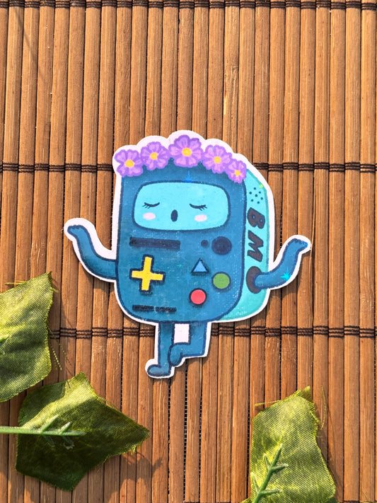 Cute Flower Robot Sticker