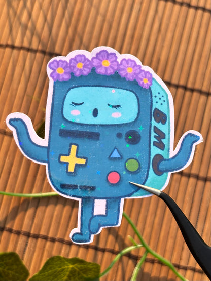Cute Flower Robot Sticker