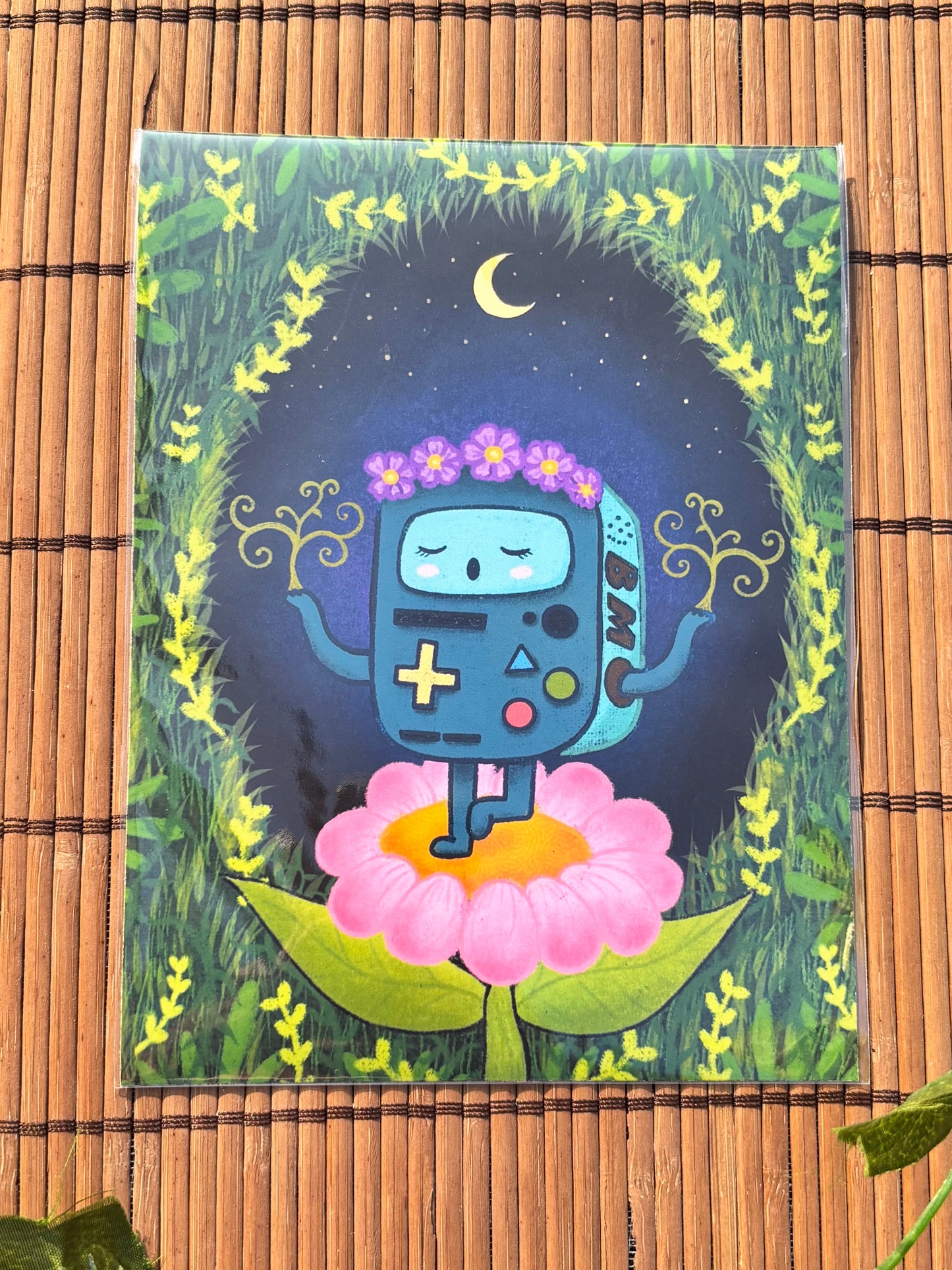 Flower Robot Exploring Time Print