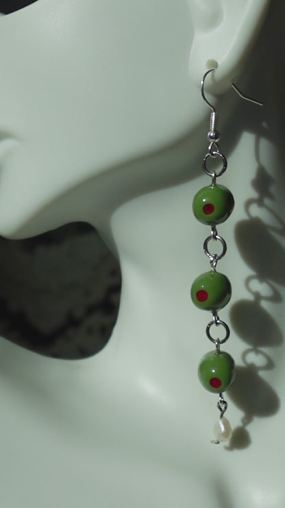 Extra Filthy Olive Martini Earrings