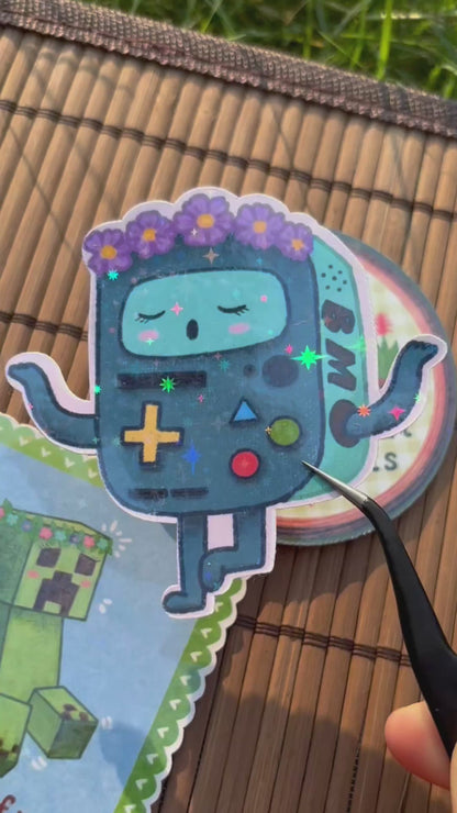 Cute Flower Robot Sticker